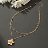 Wrinkled Flower Collarbone Chain Golden Jewelry Accessories New Flower Pendant Necklace  Women