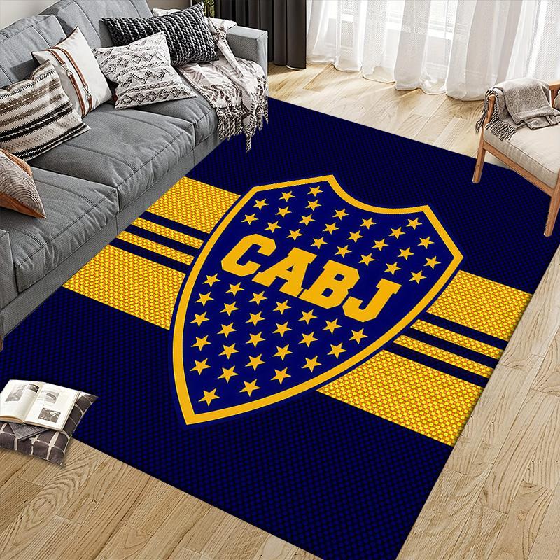 Club Atletico Boca Juniors2 Flannel Pattern Square Carpet,Area Rug,Carpet Rug for Living Room Bedroom Sofa Playroom Decor,Non-slip Floor Mat