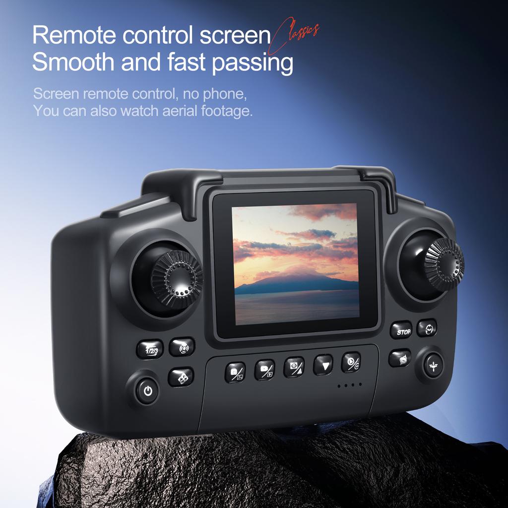 Quadcopter with Dual Camera, 2.4G 4 Channel Foldable Remote Control Aircraft with LED Lights, Altitu