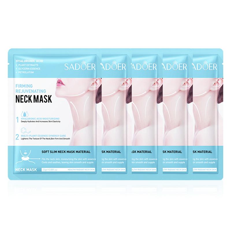 1/5/10PCS SADOER Hyaluronic Acid Neck Mask Collagen Firming Neck Masks Nourishing Brightening Beauty Moisturizing Necks Skin Care