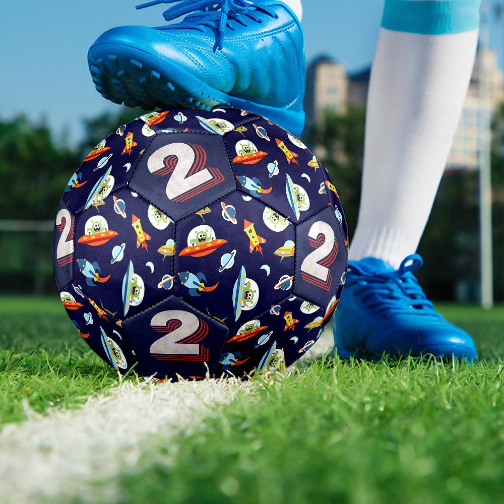 1PC Space Adventure Creatures Number Two Soccer Ball Size 5 Football Machine Sewn Indoor/Outdoor Universal Football W118