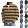 Men's Color-Block Collar Long-Sleeve Casual Top