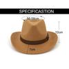 QBHAT Wide Brim Wool Felt Cowboy Fedora Hats with Dark Brown Leather Band Women Men Classic Party Formal Cap Hat Wholesale