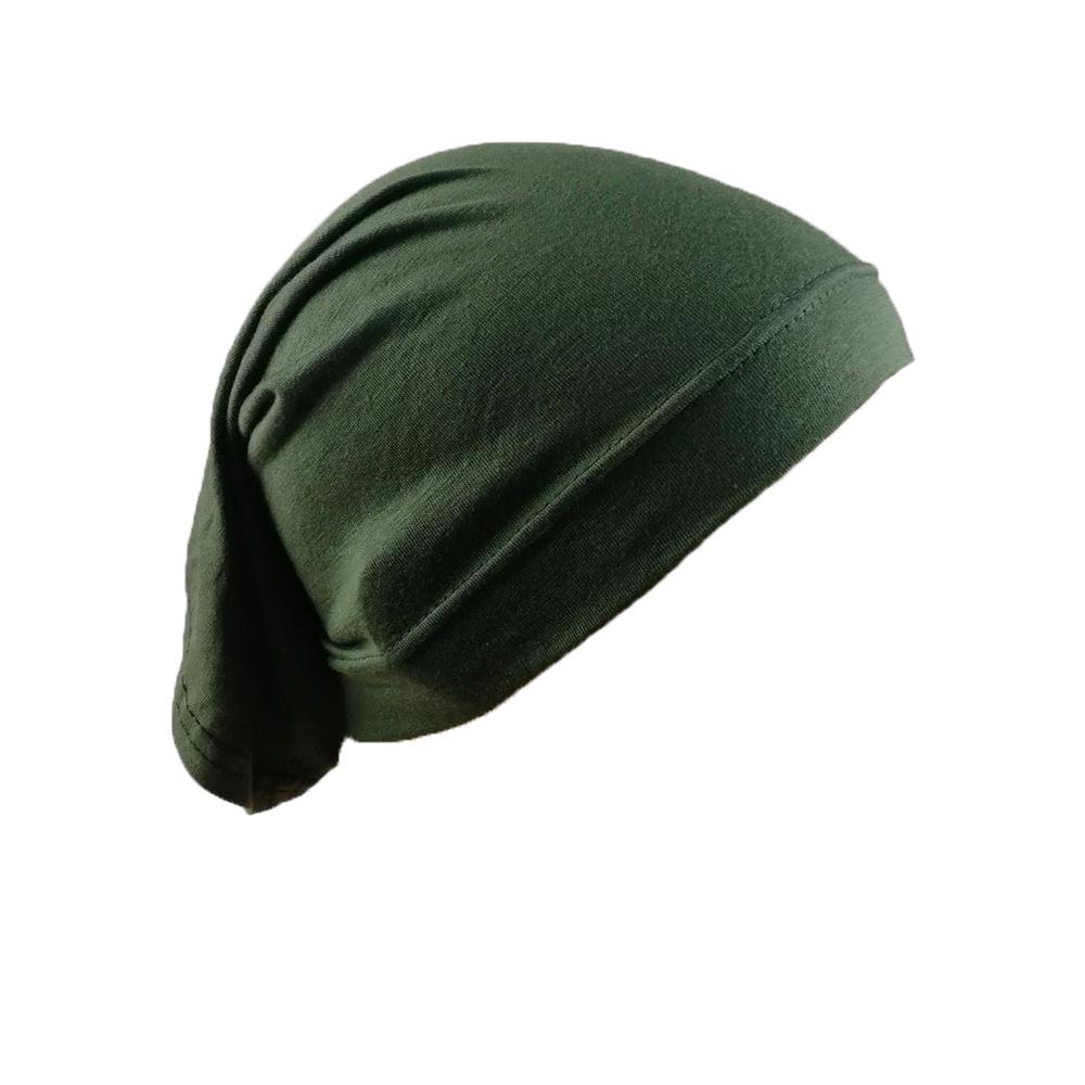 Mercerized Cotton Base Cap with High Elastic Solid Color Indian Long Scarf and Tube Cap MSL09