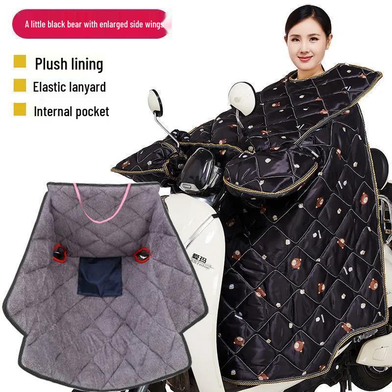 Universal All-Season Waterproof Electric Vehicle Windshield Cover - Plush, Thickened & Windproof for Winter Use