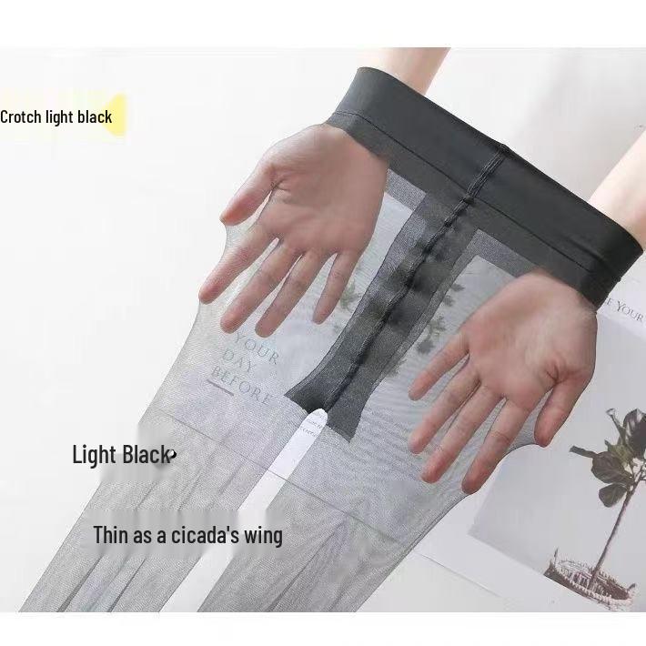 

Женские летние черные шелковые чулки против затяжек, утягивающие, невидимые - Ультратонкие и сексуальные, с Т-образным носком. Plus Size T-Crotch