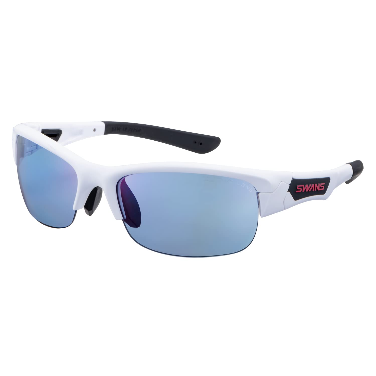 

Made in Japan Sports Sunglasses SPRINGBOK MAW Polarized Lenses Matte ULTRA Ice Blue Golf Tennis Running [SWANS] SPB-0167 White/Polarized (Double-sided