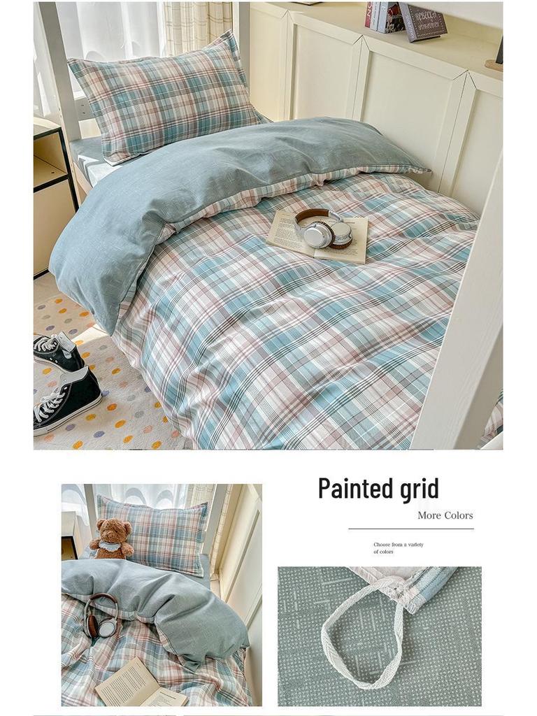 Dormitory/Student Bedding Set: Includes 3-Piece Bed Sheet & Duvet Cover and 6-Piece School Bunk Bed Set.