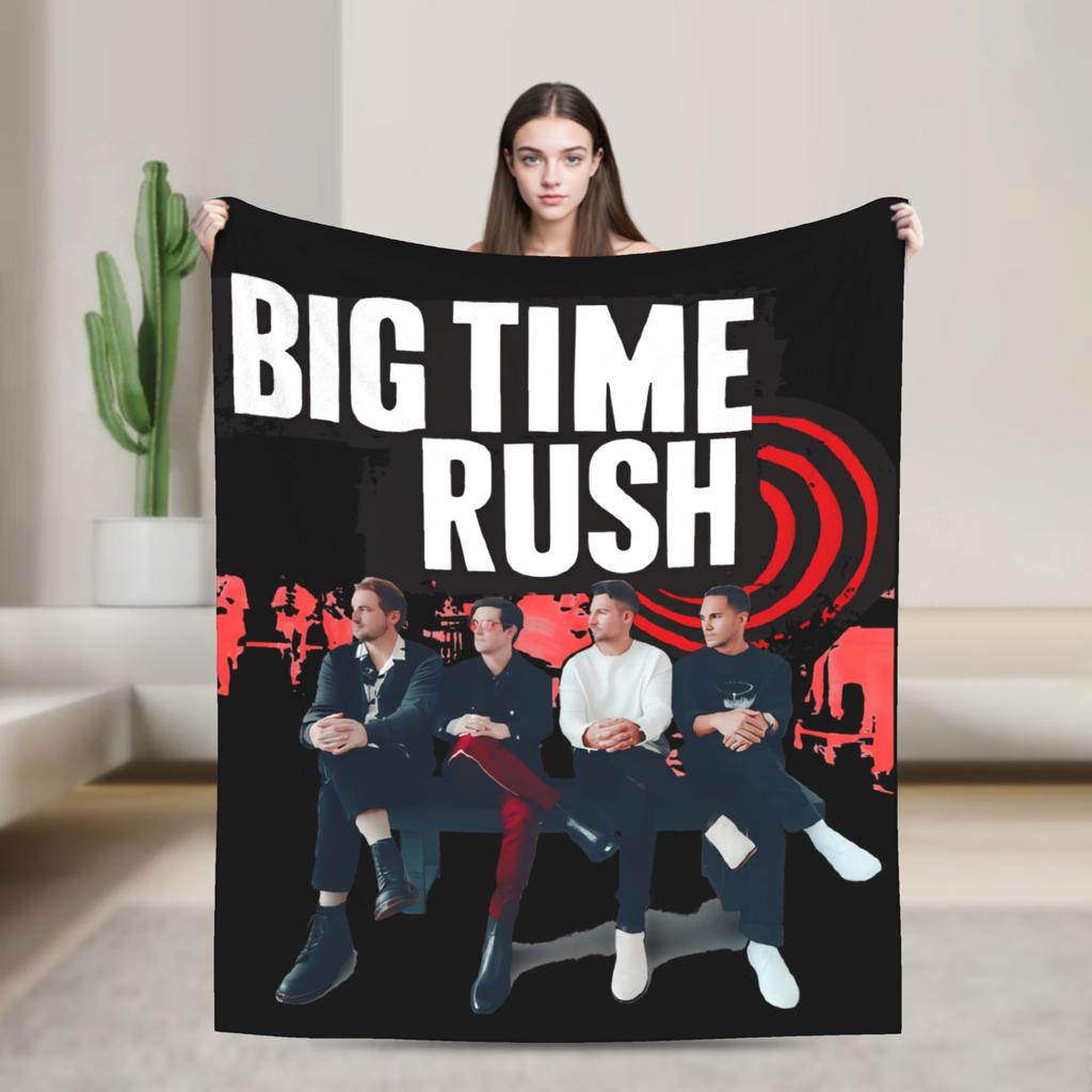 Big Time Rush Band Flannel Blanket Winter Super Soft Throw Blanket for Girls Boys Outdoor Funny Bedspread Sofa Bed Cover