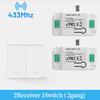 Wireless Light Switch Remote Control Switch Kit RF 2-Gang Switch And 2 Receivers Smart Outlets Wall Switches Electrical Supplies