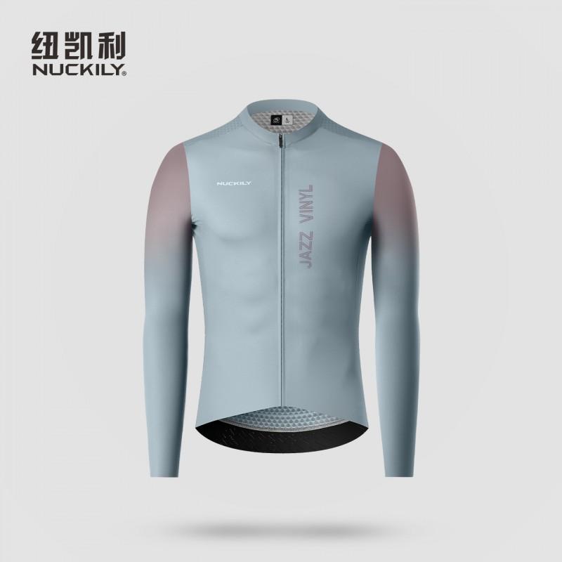 Mens Long Sleeve Cycling Jersey Road Bike Moisture Wicking Top Windproof Sun Protection