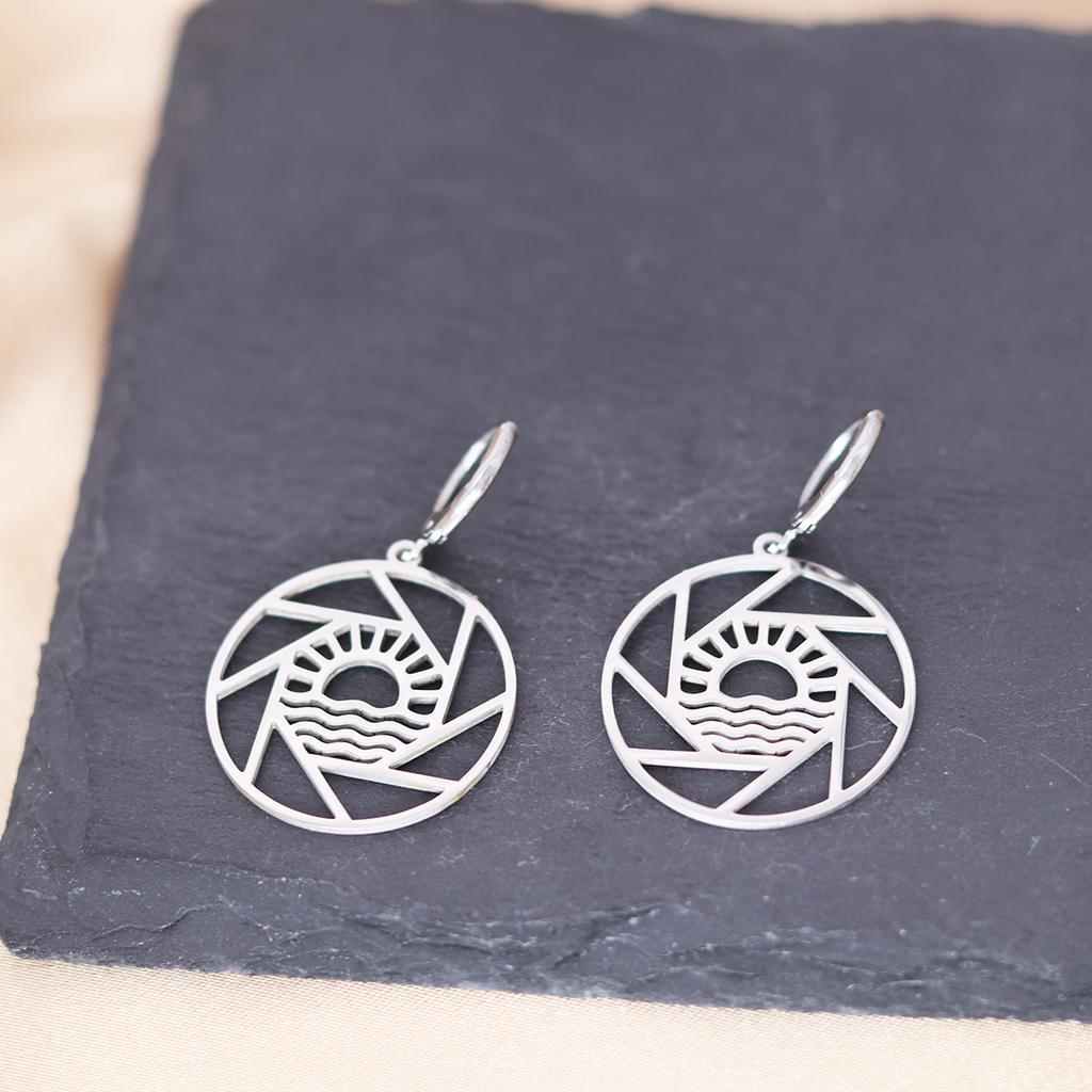 Kinitial Stainless Steel Gate To The Sky Raindrop Cloud Galaxy Solar System Ufo Ghost Earrings For Women Trendy Piercing Jewelry