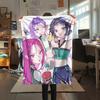 1PC Kpop Demon Hunters Print Flannel Blanket, High Quality All Seasons, Home Decor, Warmth and Comfort, Perfect for Christmas Gifts