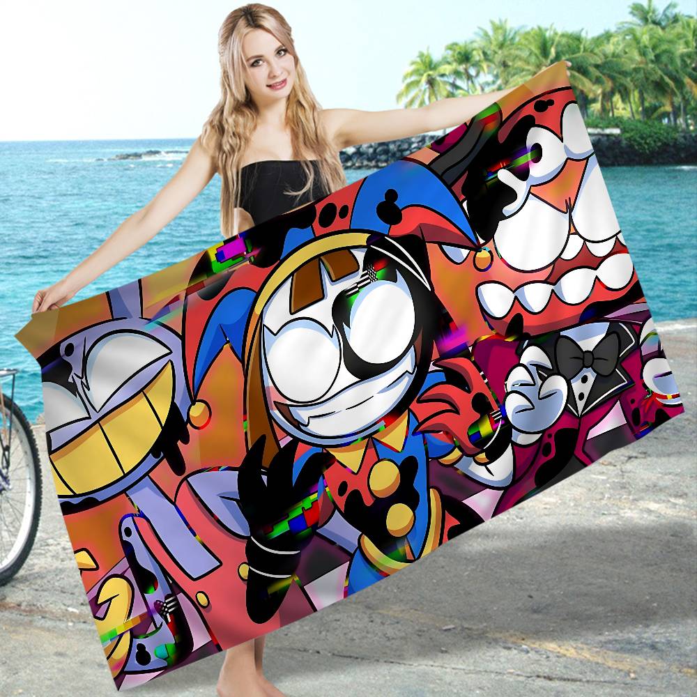 The Amazing Digital Circus Microfiber Blanket Quick Drying Beach Towels Oversized Printing Super Absorbent Pool Towel Blanket