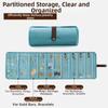 Roll-Up Style Jewelry Organizer Multi-pocket Zipper Anti-lost Jewelry Storage Pouch Flannel Foldable Storage Bag