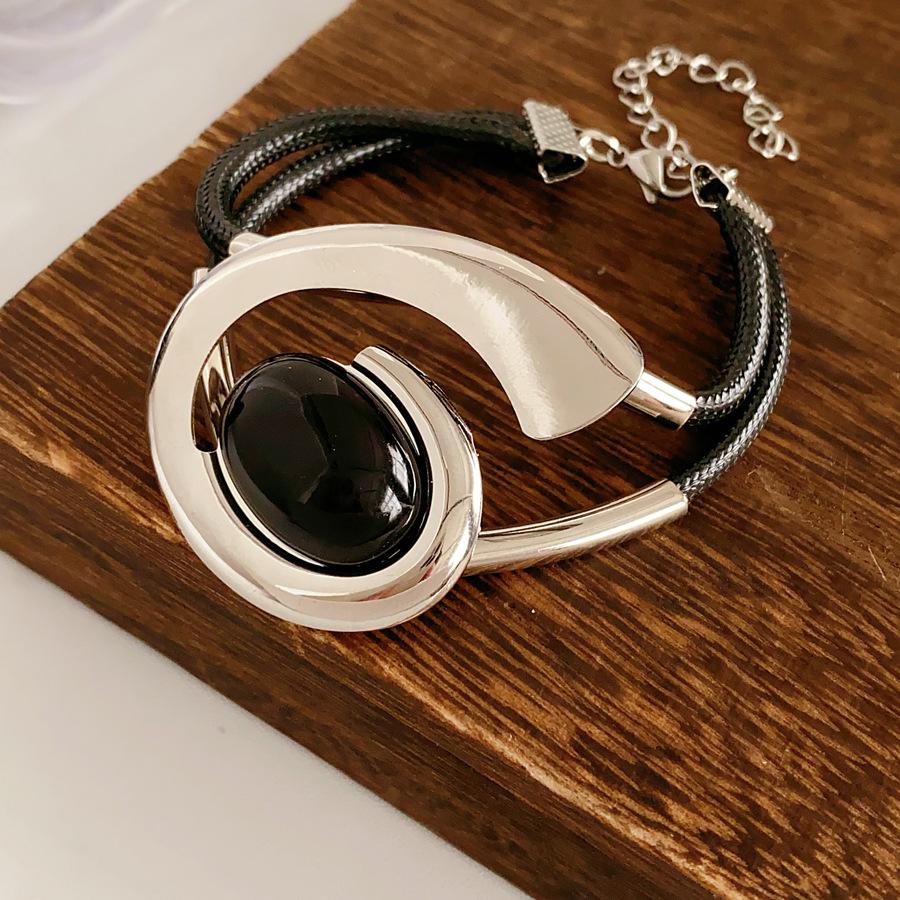 Retro Owalny Spiralny Dwuwarstwowy Garnitur Moda Damska Prosta Osobowość Wszechstronna Biżuteria Zmysł Designu Nisza Lekki Luksus