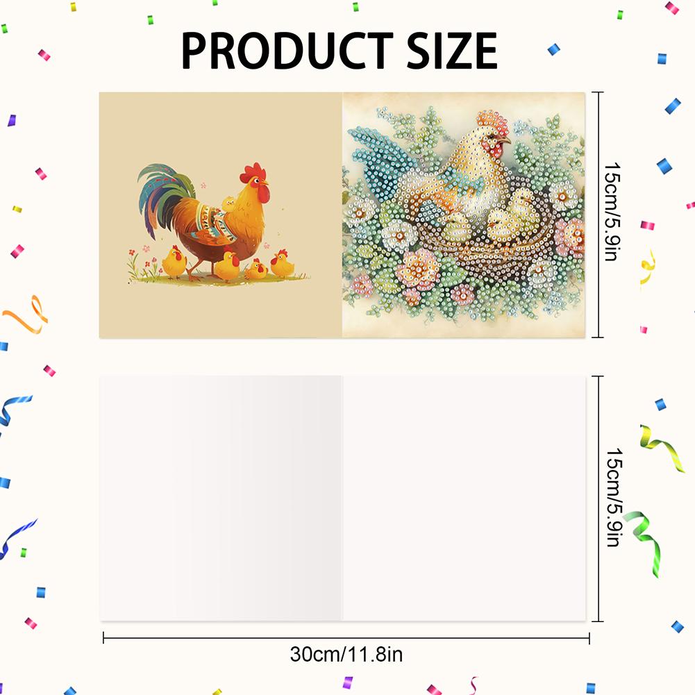 12PCS DIY Diamond Painting Greeting Card Set Rhinestone Diamond Art Mosaic Postcards Creative Birthday & Thanksgiving Card Kit