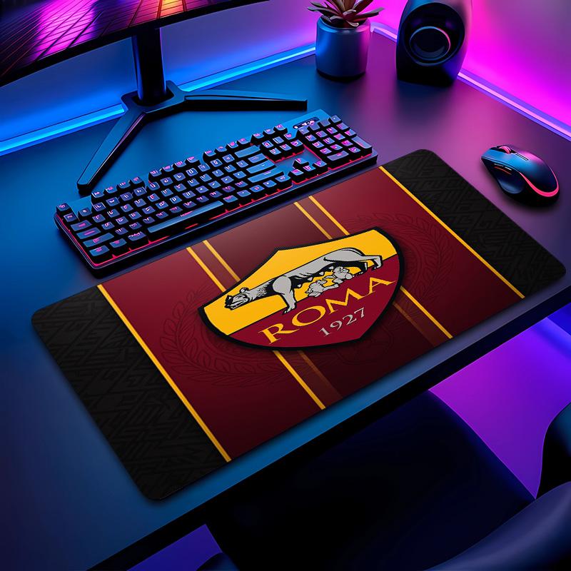Tappetino per Mouse con Motivo Calcio AS Roma No?Tappetino Mouse da Gioco Antiscivolo con Base in Gomma per Scrivania Ufficio Casa