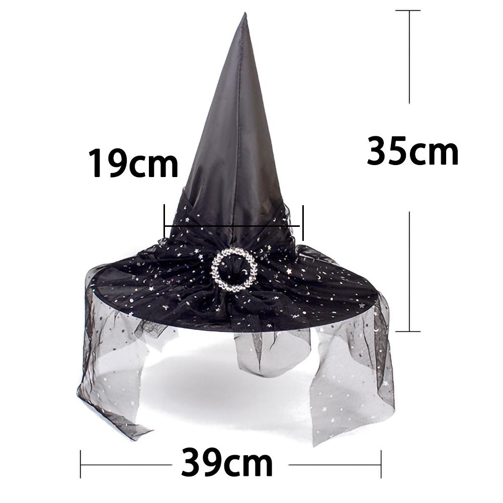 Halloween Hat Witch Decoration Props Adult and Child Cosplay Witch Mesh Headdress Magic Hat