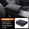 For Tesla Model Y Juniper -2026 Center Armrest Booster Pad Suede Leather Magnetic Storage Box Model 3 Higher Armrests Box