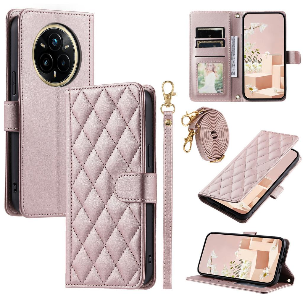 For Realme 14 Pro 5G Case Wallet Rhombus Grid PU Leather Phone Cover