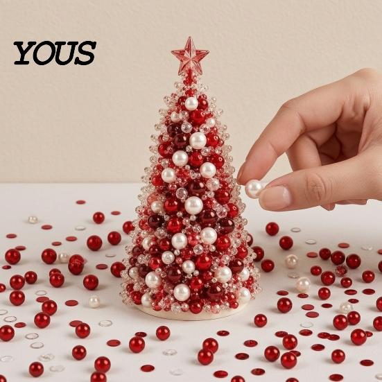 Christmas Tree Craft Kits for Adults Dreamy Beaded DIY Kit, Handmade Holiday Craft, Multicolor Creative Seasonal Ornament Projects Adults, Tabletop