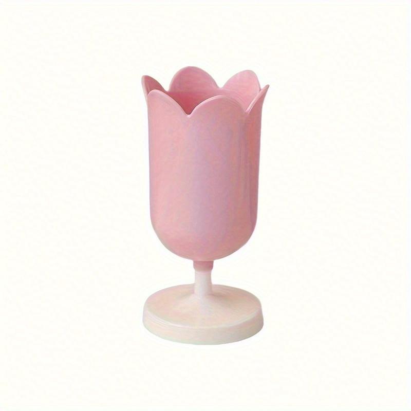 Tulip Shaped Plastic Pen Holder - Office Desk Organizer for Pens, Cosmetics and Stationery Back To School