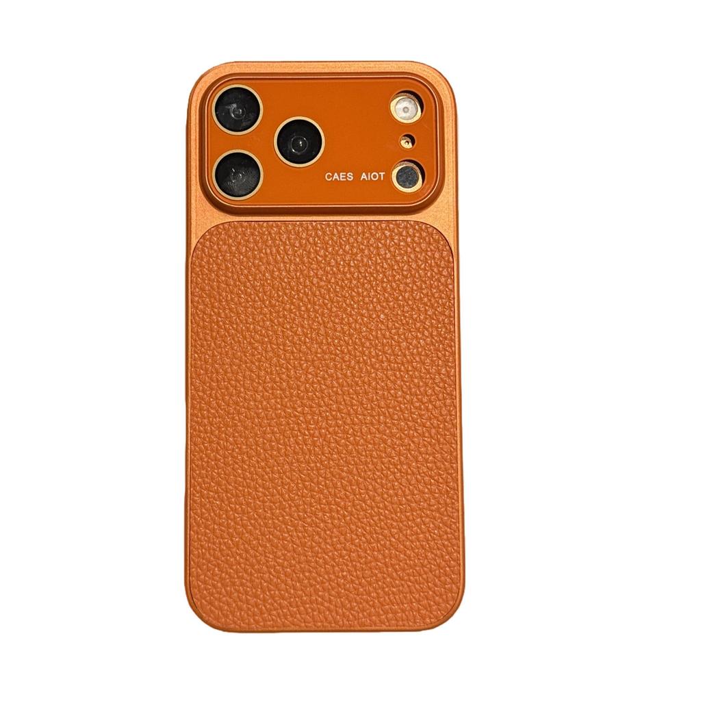 Applicable to iPhone17 leather mobile phone case, high-value couple Apple 16proMax large window all-inclusive protective case