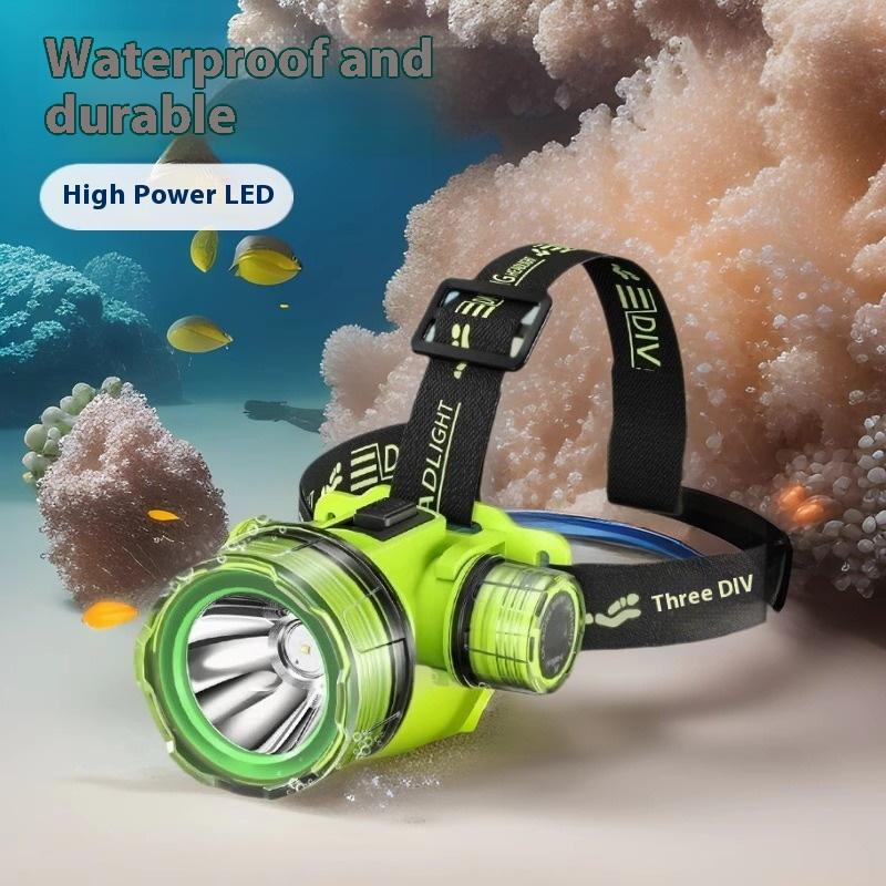 Diving Headlight Rechargeable Waterproof Headlight Led Professional Flashlight Ultralight Fishing Flashlight Head Light
