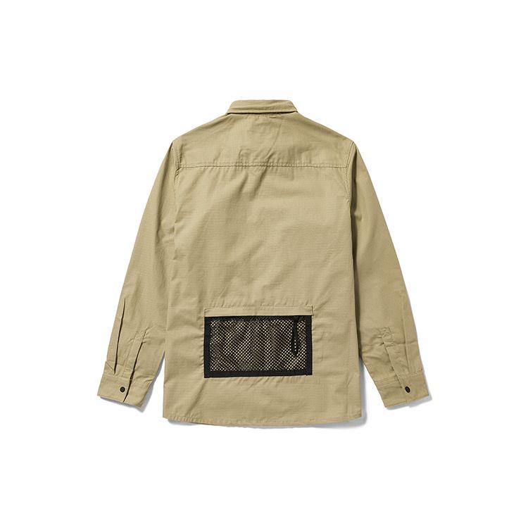 Timberland Outdoor Solid Color Multi-Pocket Water-Resistant Long Sleeve Shirt Men shirts Licorice-Yellow A6Q49-DH4