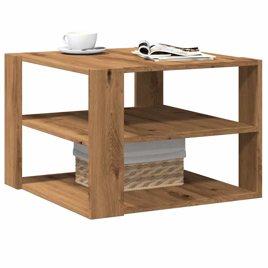  Coffee Table, Artisan Oak 58x58x40 Cm, Wood-based Material