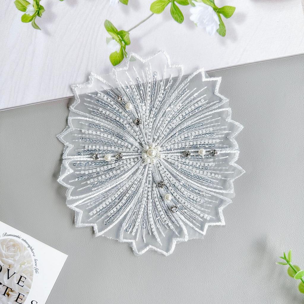 Exquisite Multi-Color Handmade Beaded Rhinestone Embroidered Flower Dress Top Bag Decorative Cloth Sticker Accessories