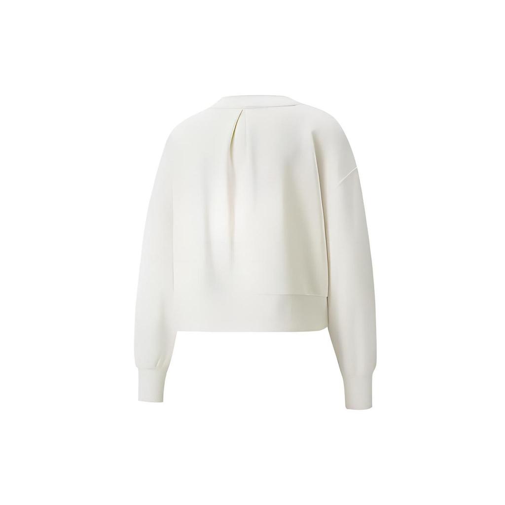 Puma Embroidered Logo Pattern Solid Color Casual Short Sleeve Sweatshirt Women Sweatshirt White 534370-73