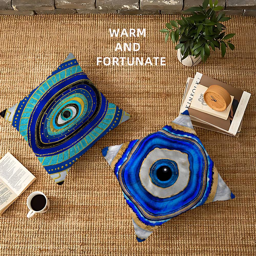 Funny Lucky Evil Eye Pillow Cover Sofa Cushion Cover Home Room Decoration Children Gift