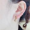 Purple Gold Olive Inlaid Greenstone Earrings European Rose Gold Plated Foreign Style Fashion Ear Buckles