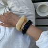 Irregular Wind Smudging Acrylic Bracelet, Exaggerated Translucent Gold Foil Resin Wide-Sided Bracelet