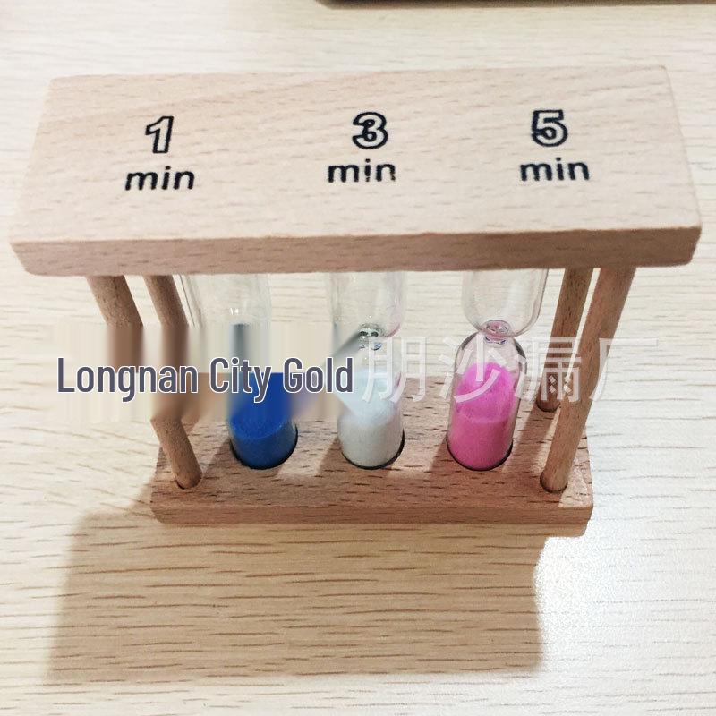 Three-Part Wooden Hourglass Timer: Creative 1, 3, & 5-Minute Chinese-Style Home Decor & Gift