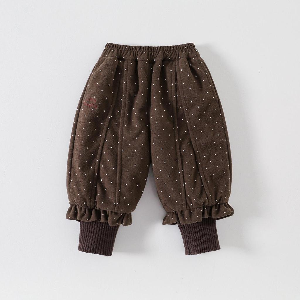 Retro Polka Dot Baby Footed Pants – Korean Style Boys' Autumn/Winter Cotton Casuals