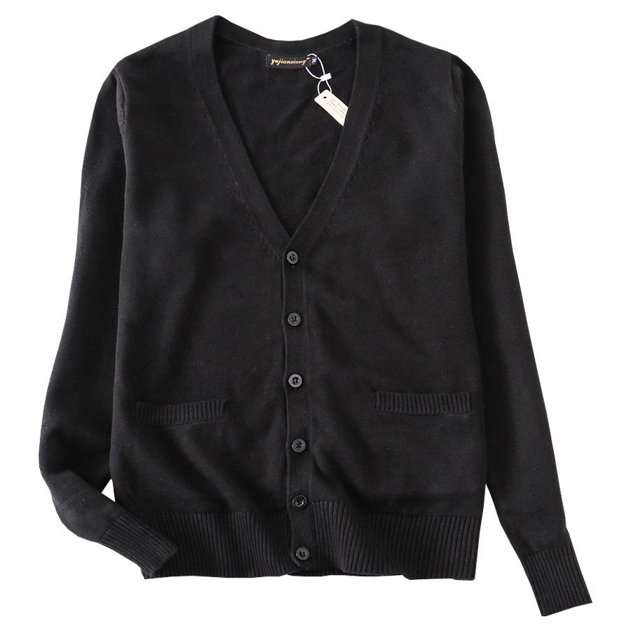 Japanese V-Neck Long Sleeve JK Uniform Cardigan - 7-Needle Thickened Sweater for Spring/Autumn