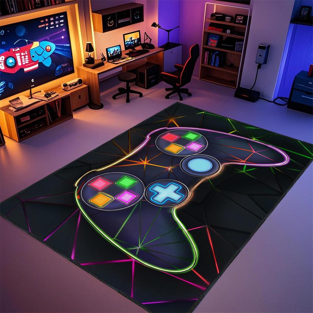 Gamer Rug for Room,3'x5' Non-Slip Gaming Rugs for Bedroom Livingroom Game Room Decor