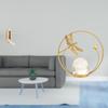 Folding Wall Hook Organizer with Crystal Ball Sculpture Metal Figurine Desk Ornament for Bathroom