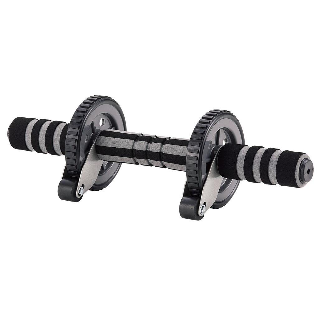 IRONMAN CLUB IMC-51 Abdominal Roller with Twin Wheels and Stoppers, Black