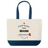 Tote bag - PLANETEE - Bazar d'un Ibrahim d'amour - fond bleu - coton - 40x45 cm