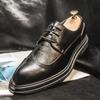 2020 New Pointed Leather Shoes Men's British Carved Lace-up Business Casual Formal Hair Stylist Shoes 3092-S