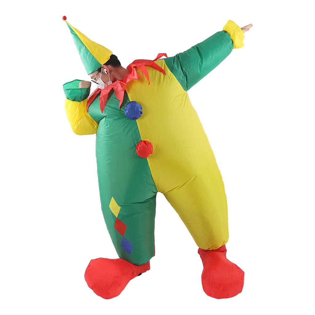 Inflatable Clown Costume for Adult Waterproof Blow Up Funny Joker Costume Jumpsuit for Halloween