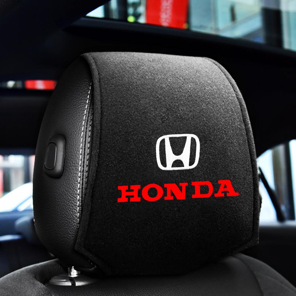 GNTYA1 1/2pc Car Headrest Cover Seat Head Pillow Headrest Cover For Honda Mugen Civic TYPE-R Accord Fit Jazz CRV BRV HRV Insight Pilot