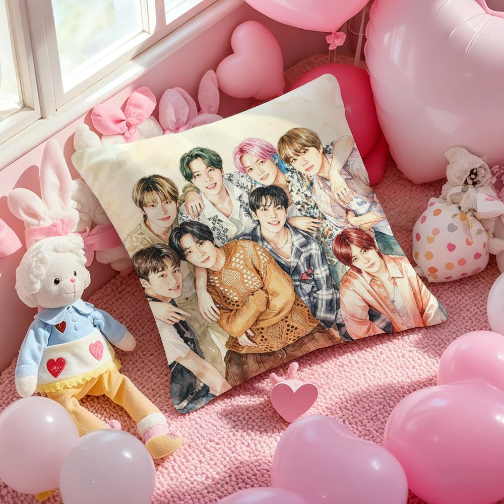 Kpop NNNNCT  Cushion Cover Pattern Printed Pillowcase for Living Room Sofa Cushion Cover  Bedroom Decor