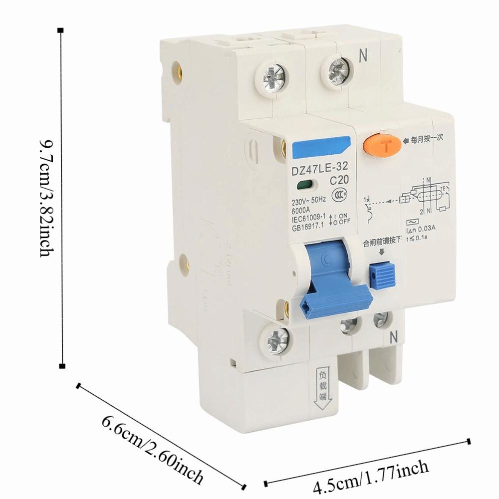 RCCB DZ47LE-32 Circuit Breaker 16A/20A/32A 230V Leakage Circuit Breaker 1P+N Earth Leakage Circuit Breaker Power Management