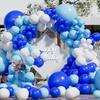 Royal Blue Ballon Kit White Silver Latex Balloons Garland Arch Baby Shower Wedding Anniversary Baby Shower Graduation Decoration