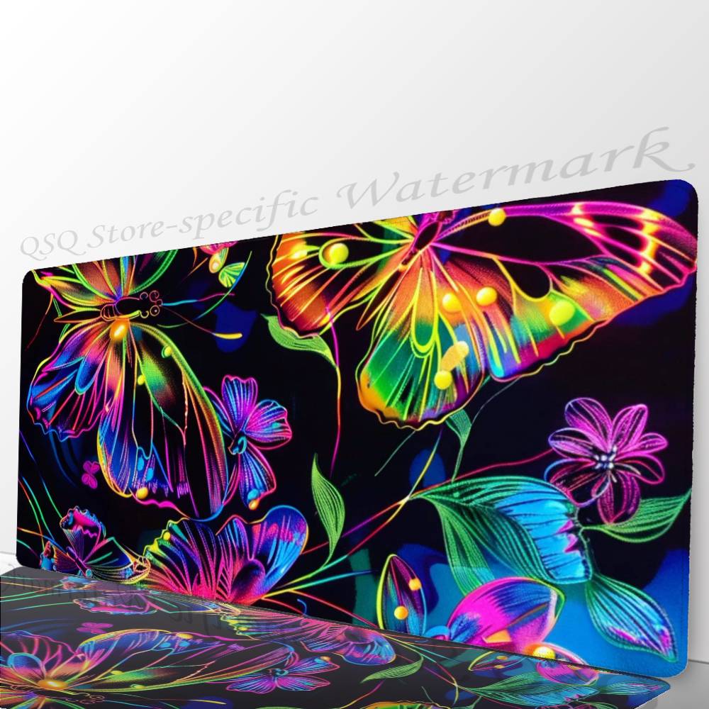 Magical Colorful Butterfly Mousepad Non-slip Suitable For Office Computers Laptops E-sports Game Desk Mats XXL Keyboard